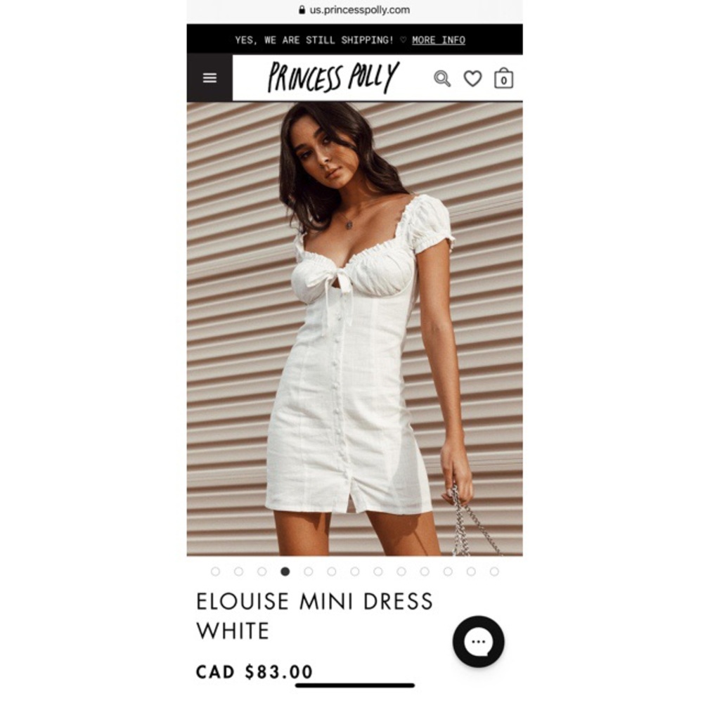 PRINCESS POLLY ELOUISE MINI DRESS - WHITE